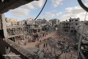 Destroyed buildings in Gaza
