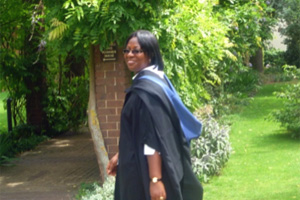Dr Georgina Oduro in Graduation robe