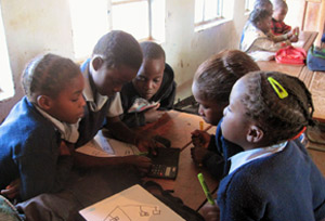 Group of girls working with laptop