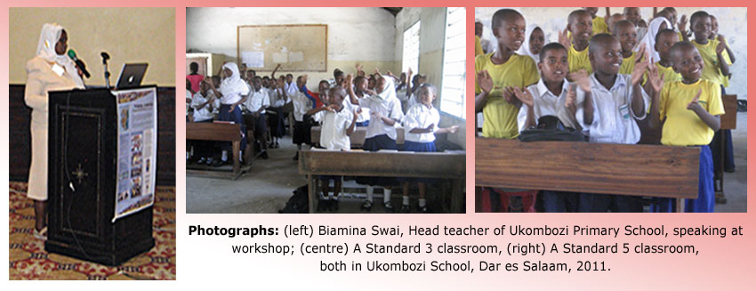 Montage of Headteacher and Standard 3 and 5 classes, Ukombozi School
