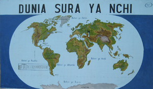 World Map mural