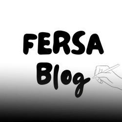 Illustrated hand with brush paint the words FERSA Blog