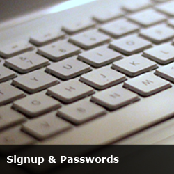 signup and passwords button