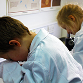 Image: Primary children research cells at the Faculty