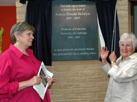 The unveiling of the dedication plate