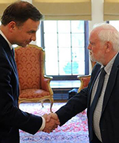 Polish President Andrzej Duda and Professor David Whitebread