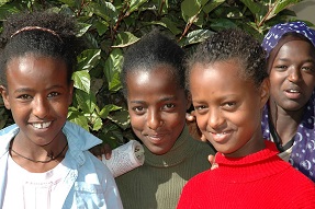 Secondary school girls at youth group, Addis Ababa, Ethiopia