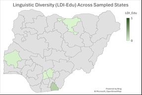 Linguistic diversity map, Nigeria