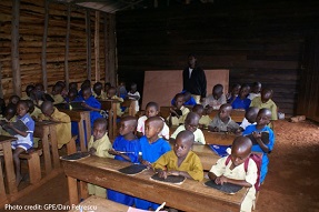 A class full of primary school students, Rwanda