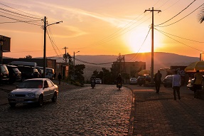 Sunset on the streets in Rwanda