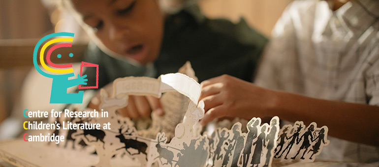 Two Kids Reading a Cutouts Fairy Tale Book | Photo by cottonbro from Pexels with logo from Centre for Research in Children's Literature at Cambridge