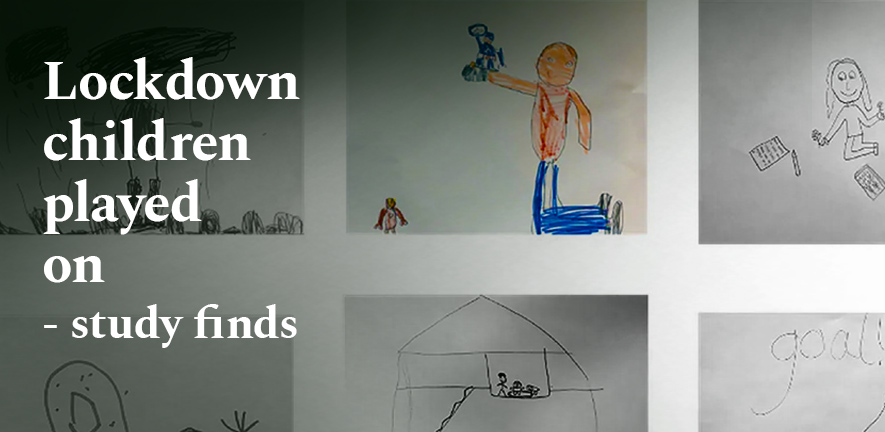 childrens drawings illustrating how they played in lock-down