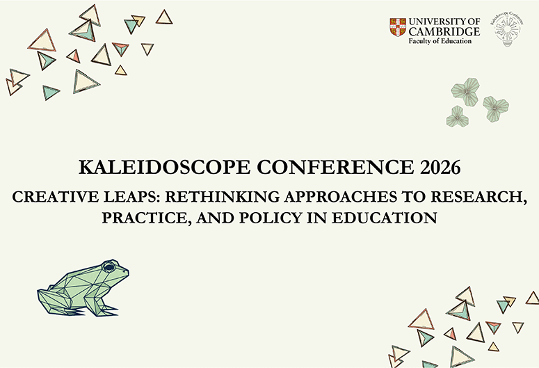 Kaleidoscope 2026 Creative Leaps: Rethinking Approaches to Research, Practice, and Policy in Education - abstract geometric shapes and a stylised frog illustration