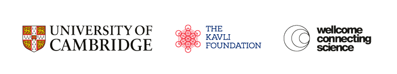 University of Cambridge, The Kavli Foundation, Wellcome Connecting Science logos