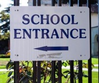 School entrance sign
