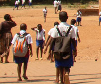 Students going to school in Rwanda