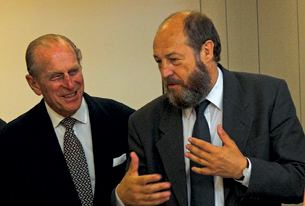 Tim Everton and HRH Duke of Edinburgh at the opening of the new Faculty Building