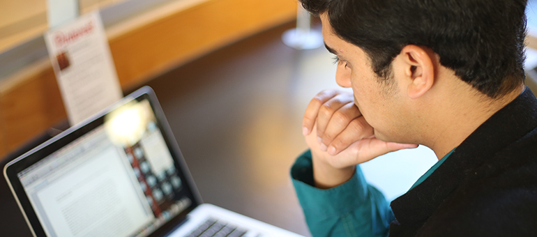 Male student at computer