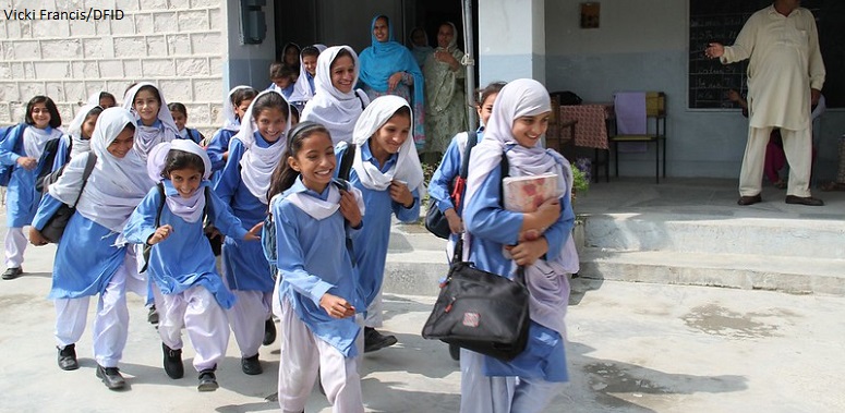 Girls in playground, Pakistan