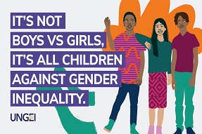 UNGEI graphic of children united against gender inequality