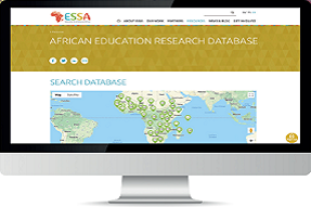 Image of the African Education Research Database on a computer screen