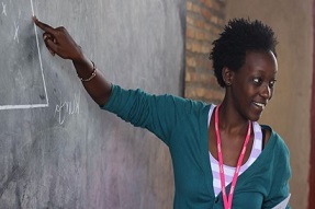 Teacher at the blackboard Rwanda