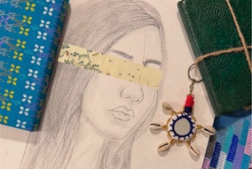 Sketch of Thiri, research participant