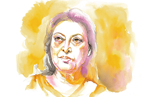 Portrait painting of feminist Fahmida Riaz