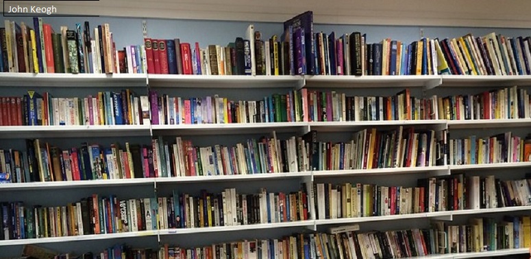 Book shelves full of books