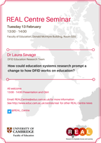 Image: REAL Centre Seminar Lent Term How could education systems research prompt a change to how DIFD works   on Education?