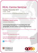 Image: REAL Centre Seminar Series - Professor David Hulme