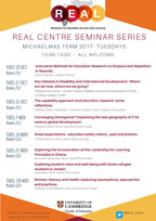 Image: REAL Centre Seminar Series - Michaelmas Term 2017