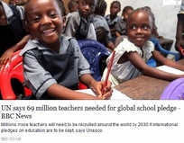 Image: BBC: UN says 69 million teachers needed for global school pledge