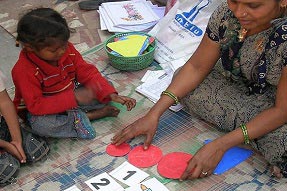 Indian NGO Pratham pre-school program in Delhi slums