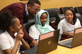 Girls learn how to use coding, Ethiopia
