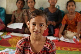 A young girl in a Girl’s Education Challenge project