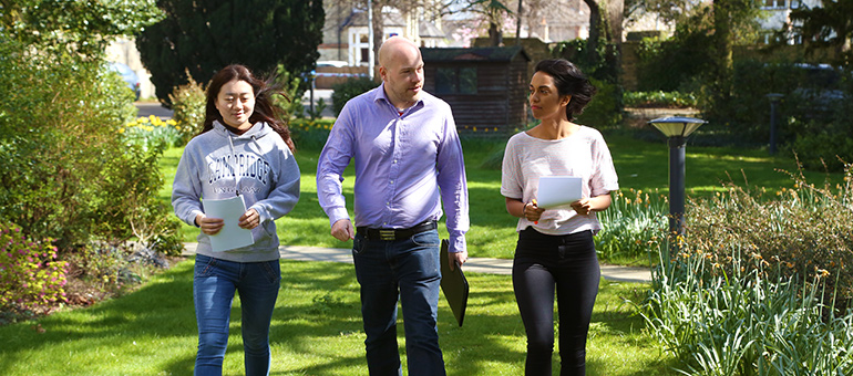 students in Faculty garden