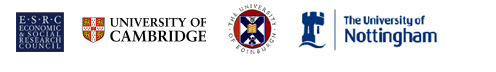 Logos for ESRC, Universities of Cambridge, Edinburgh, Nottingham