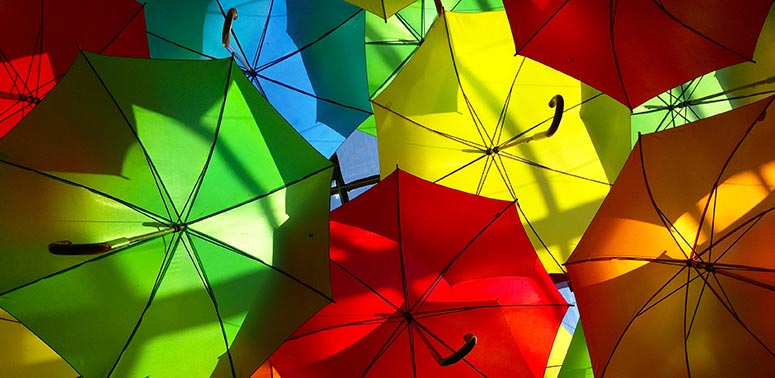 coloured umbrellas