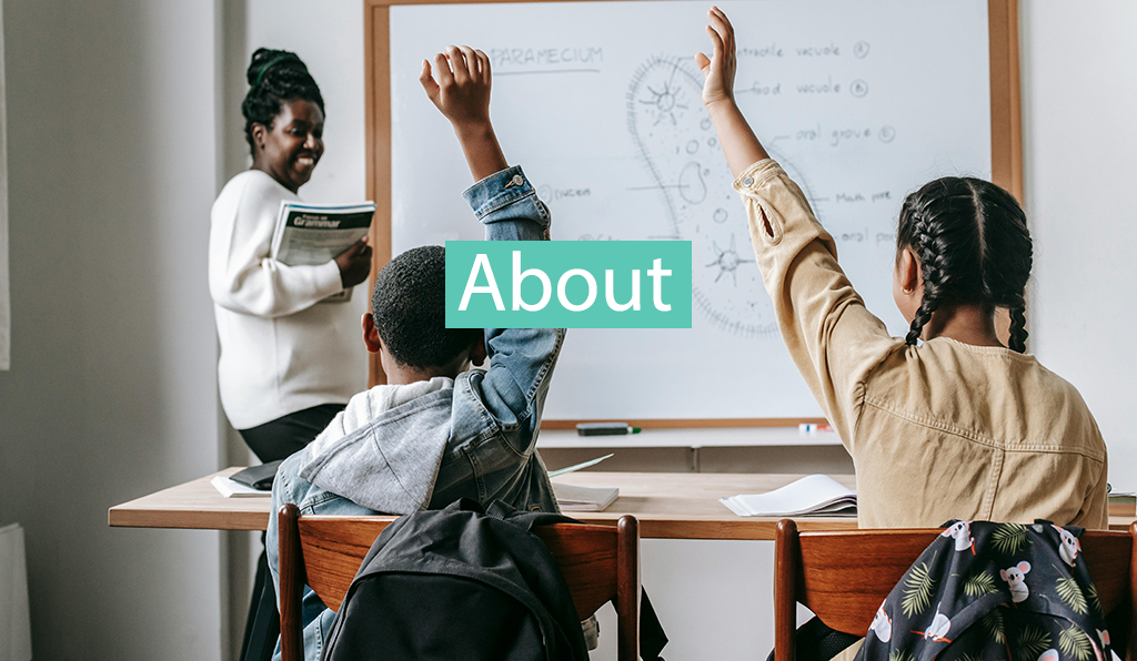 Black teacher in a biology lessons