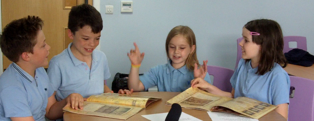 children talking banner